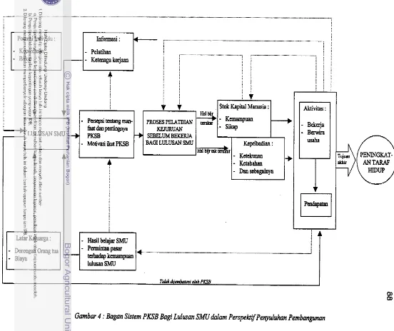 Gambar 4 : Bagan Sistem PKSB Bagi Lulusan SMU dalam PerspehJPenyuluhan Pembangu~n 