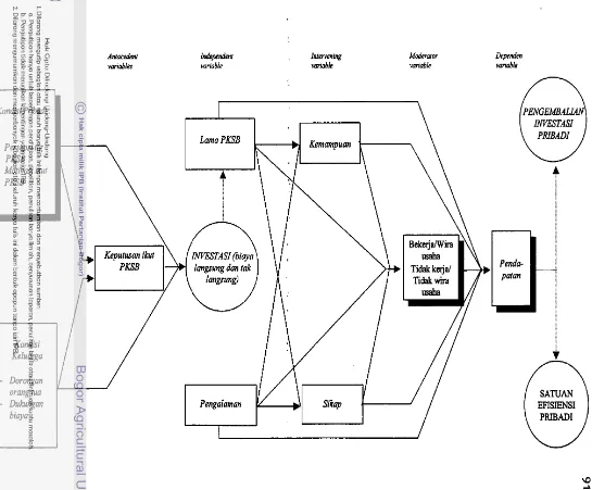 Gambar 5 : Bagan Model Hubungan Berbagai Peubah Penenlitian 