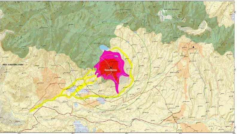 Gambar 4.2 Peta Erupsi Gunung Sinabung 