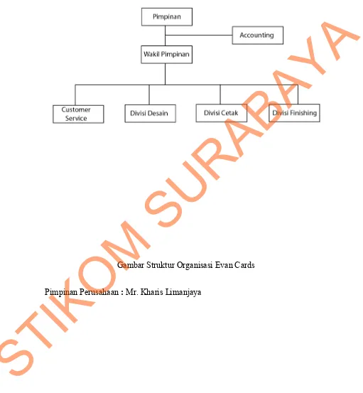 Gambar dibawah ini merupakan struktur organisasi perusahaan