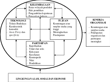 Gambar 3.  Esensi organisasi internal agribisnis (Pakpahan, 1990) 