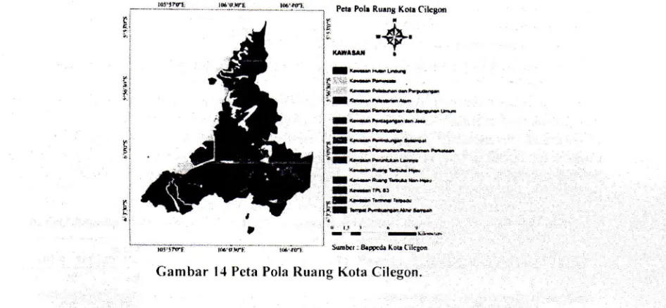 Gambar 14 Peta Pola Ruang Kota Cilegon. 