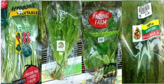 Gambar 5  Produk-produk sayuran organik di Giant Hypermarket 
