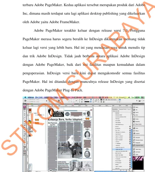 Gambar 4.1 Tampilan Layout design di software InDesign 