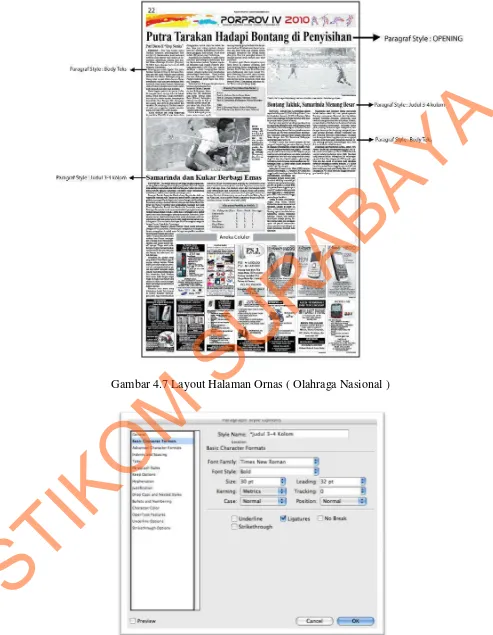 Gambar 4.8 Paragraph Style Option Judul 3-4 Kolom 