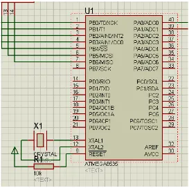 Gambar 3.3.Rangkaian sistem minimum mikrokontroler ATMega8535 