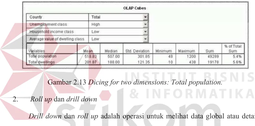 Gambar 2.13 Dicing for two dimensions: Total population.