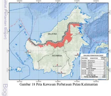 Gambar 18 Peta Kawasan Perbatasan Pulau Kalimantan 