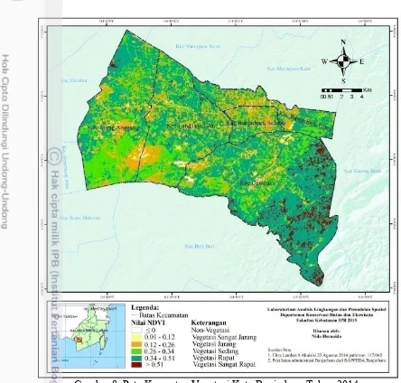 Gambar 8  Peta Kerapatan Vegetasi Kota Banjarbaru Tahun 2014 