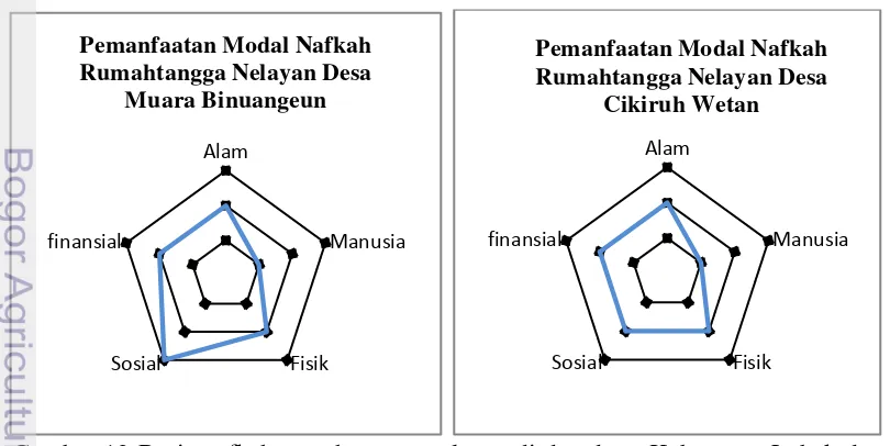 Gambar 12 Basis nafkah rumahtangga nelayan di dua desa, Kabupaten Lebak dan    