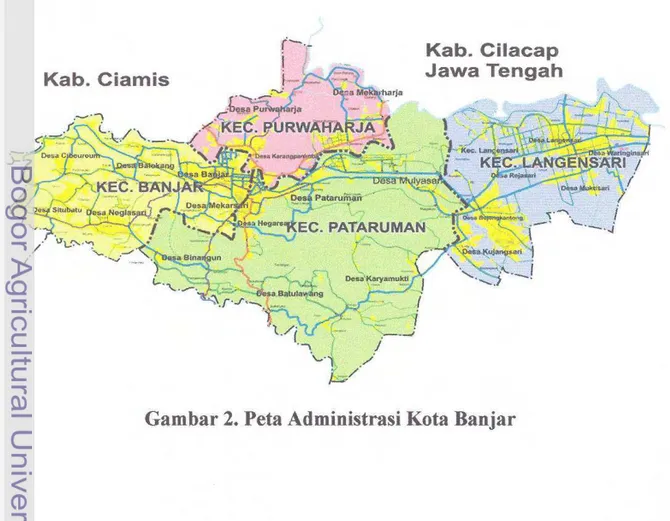 Gambar 2.  Peta  Administrasi Kota Banjar 