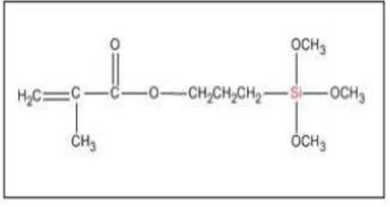 Gambar 2. Struktur kimia bahan coupling agent γ-  methacryloxypropyltriethoxysilane27 
