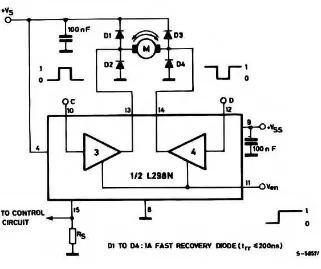 Figure 2.4: Bidirectional DC Motor Control of L298N. 