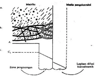 Gambar 1. Konsep matriks yang ditanam sebagai suatu mekanisme pelepasan terkontrol dalam desain bentuk sediaan lepas lambat