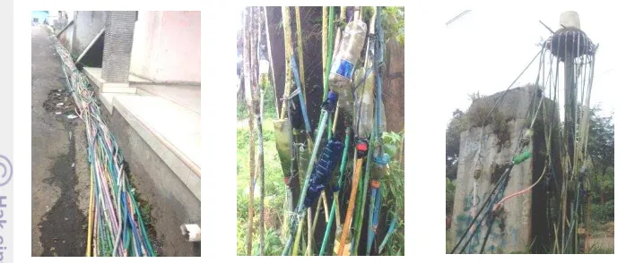 Gambar 4 Foto saluran air di Desa Cisantana yang masih menggunakan selang 