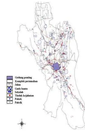 Gambar 2   Kartogram wilayah administrasi kota Bogor. 