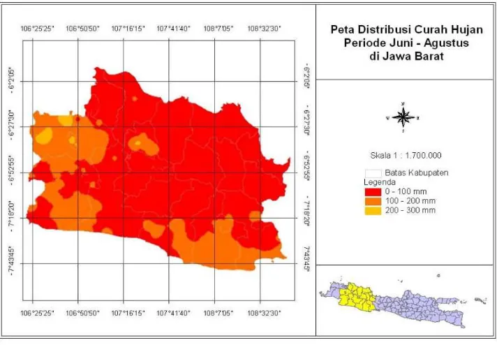 Gambar 3.6 Distribusi hujan periode September - November di Jawa Barat. 