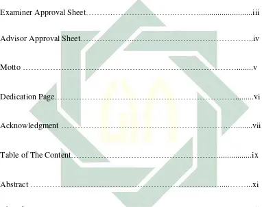 Table of The Content………………………………………………................ix 