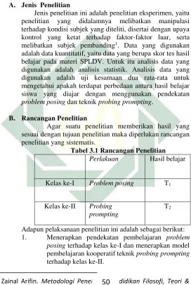 Tabel 3.1 Rancangan Penelitian 