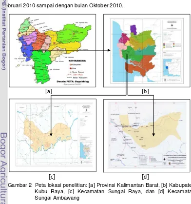 Gambar 2  Peta lokasi penelitian: [a] Provinsi Kalimantan Barat, [b] Kabupaten 