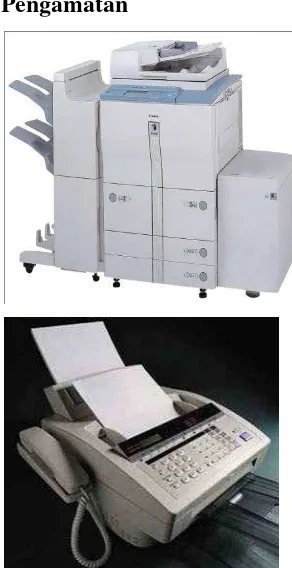 Gambar 1. Mesin Foto Copy, Mesin Printer, Mesin Fax (dibaca dari kiri) 