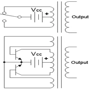 Figure 2.4: simple circuit with electromechanical switch and automatic equivalent 