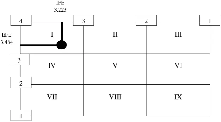 Gambar 4 Hasil analisis matriks IE  