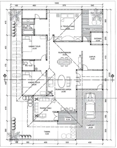 Gambar 4.22 Denah Rumah Tinggal Tipe b