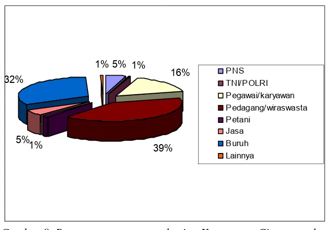 Gambar 9. Jumlah debitur berdasarkan plafond kredit pada                               Desember 2007( BRI Unit Ciampea, 2008) 