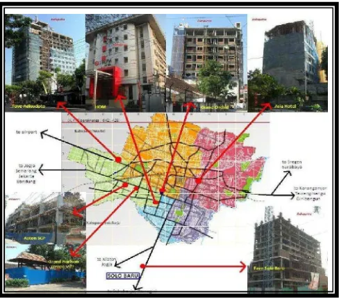 Gambar 1. 2. Peta Persebaran Hotel di Kota Surakarta 