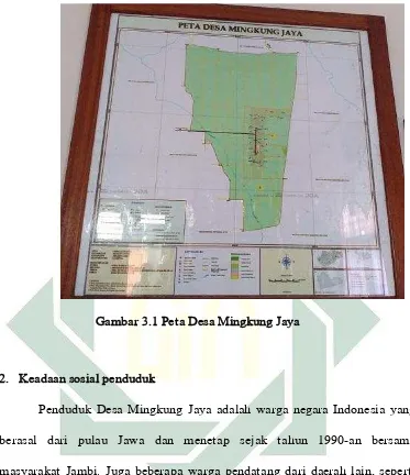 Gambar 3.1 Peta Desa Mingkung Jaya 