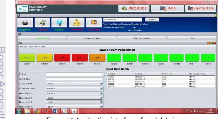 Figure 14 Application interface of seed data input 