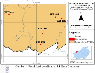 Gambar 1  Peta lokasi penelitian di PT Erna Djuliawati 