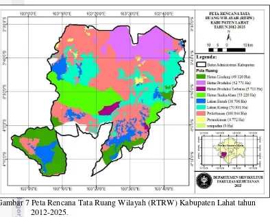 Gambar 7 Peta Rencana Tata Ruang Wilayah (RTRW) Kabupaten Lahat tahun 
