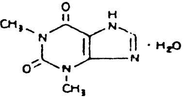 Gambar 3. Struktur molekul teofilin (Anonim, 1995) 