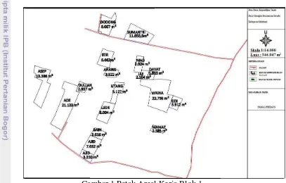 Gambar 1 Petak Areal Kerja Blok 1 