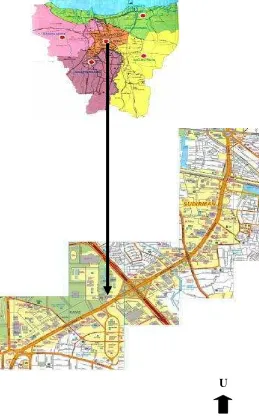 Gambar 2. Peta  lokasi Jalan Jenderal Sudirman  