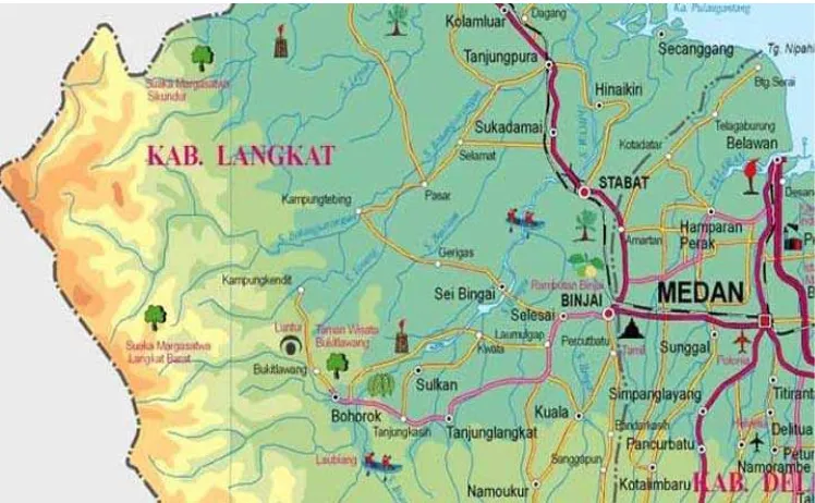 Gambar 1. Peta Lokasi Peneltian di Pulau Sembilan Kecamatan Pangkalan Susu Kabupaten Langkat  