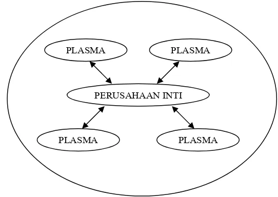 Gambar 1. Pola Kemitraan Inti-Plasma Sumber : Sumardjo,2001 