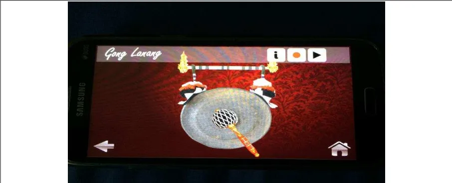 Gambar 8. Tampilan Gameplay Instrumen Gong Lanang pada Aplikasi Gamelan Gong Kebyar. 