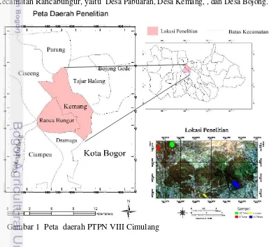 Gambar 1  Peta  daerah PTPN VIII Cimulang 