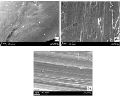 Fig. 10. Surface morphology of MoS2 thin film deposited at (a) 10 (b) 20 and (c) 30 minutes 