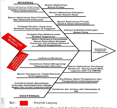 Gambar 5 Analisis Fishbone, Penyebab Perubahan Struktur Kelembagaan 