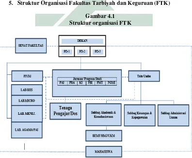 Gambar 4.1 Struktur organisasi FTK 