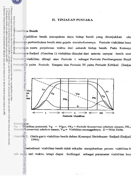 Gambar I. Garis-garis viabilitas benih dalam Konsepsi Steinbauer- Sadjad (Sadjad, 