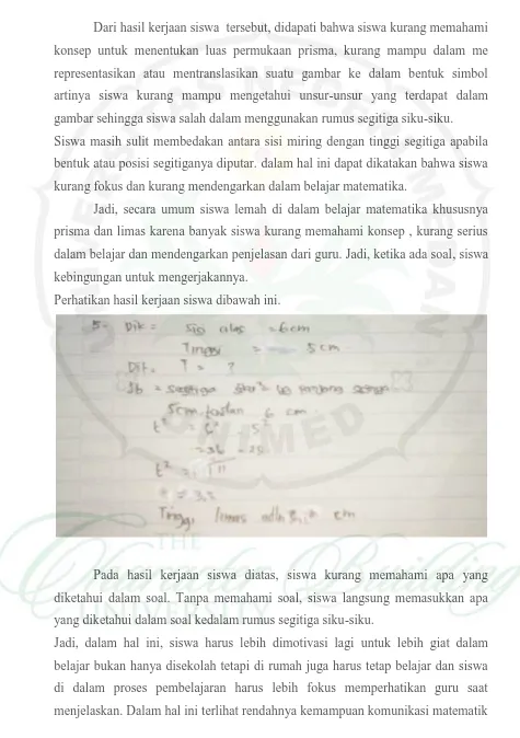 gambar sehingga siswa salah dalam menggunakan rumus segitiga siku-siku.