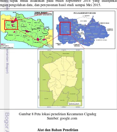 Gambar 8 Peta lokasi penelitian Kecamatan Cigudeg 