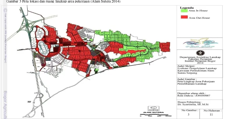 Gambar 3 Peta lokasi dan ruang lingkup area pekerjaan (Alam Sutera 2014) 
