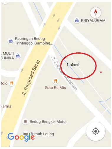 Gambar 4.2 Peta Lokasi saluran Selokan Mataram di Jalan Ringroad 