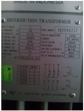 Gambar 4.1 Data Teknik Transformator